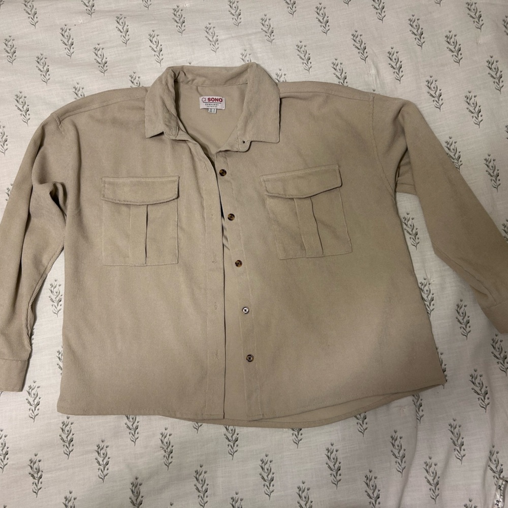 Ci Sono Corduroy Button Up